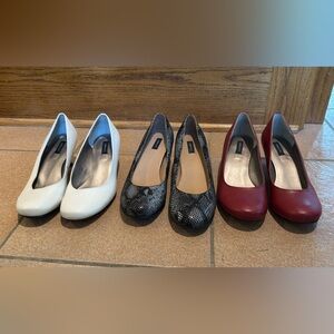 Array Women's Low Heels in White, Black, and Red